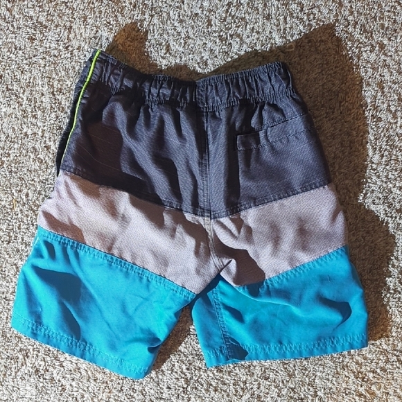 Blue and Gray Board Shorts with Drawstring - Picture 6 of 6
